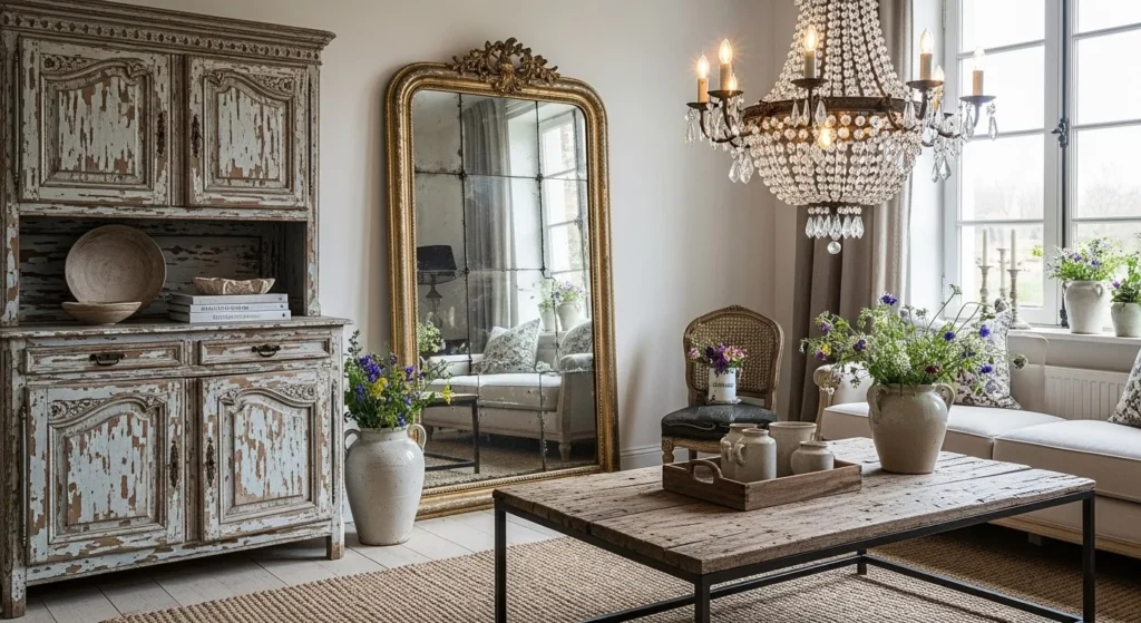 10 French Country Living Room Ideas for Timeless Elegance 7 Use Elegant and Distressed Accents-min