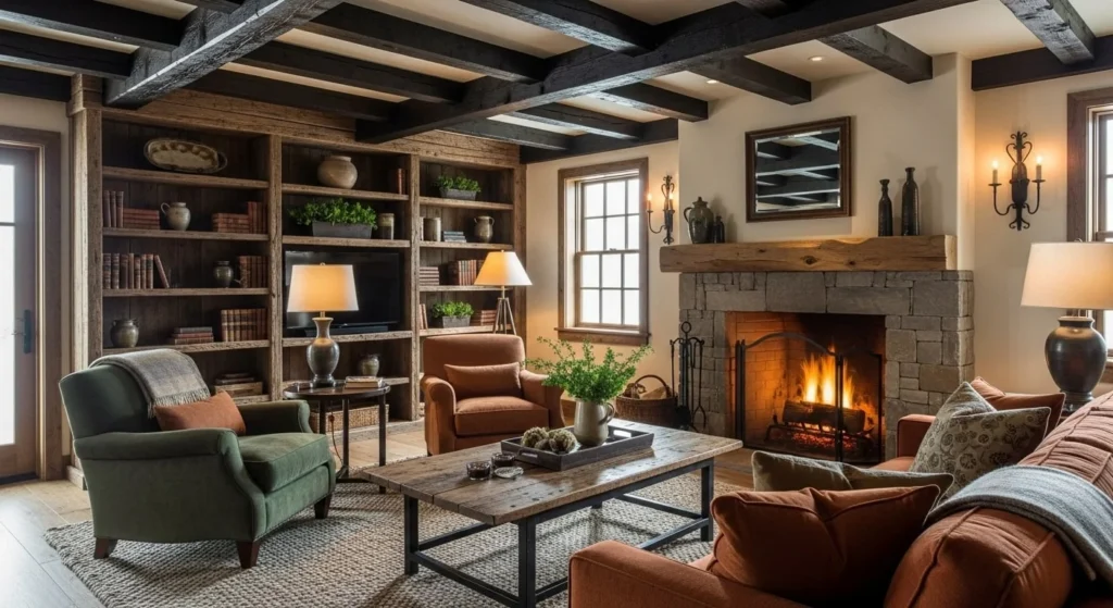 4 Rustic Living Room Ideas 3 Use Natural, Weathered Wood