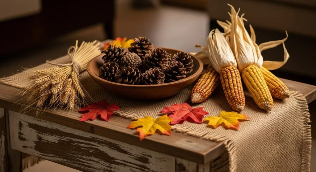10 Thanksgiving Living Room Styling Ideas for Cozy Gatherings 7 Use Nature-Inspired Accents-min