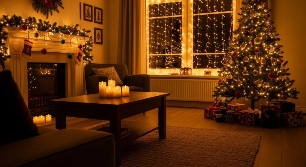 5 Cozy Christmas Decor Ideas for Your Living Room 4 Use Soft, Glowing Lighting