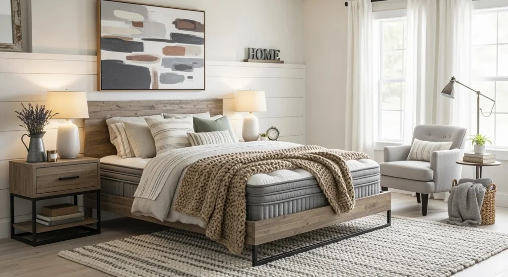 10 Modern Farmhouse Bedroom Ideas for Rustic Charm 13 10 Modern Farmhouse Bedroom Ideas-min