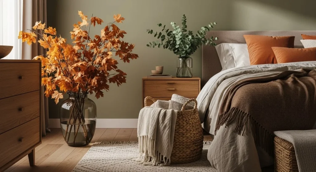 10 Fall Bedroom Decor Ideas to Transform Your Space for the Season 6 Add Natural Elements & Seasonal Greenery-min