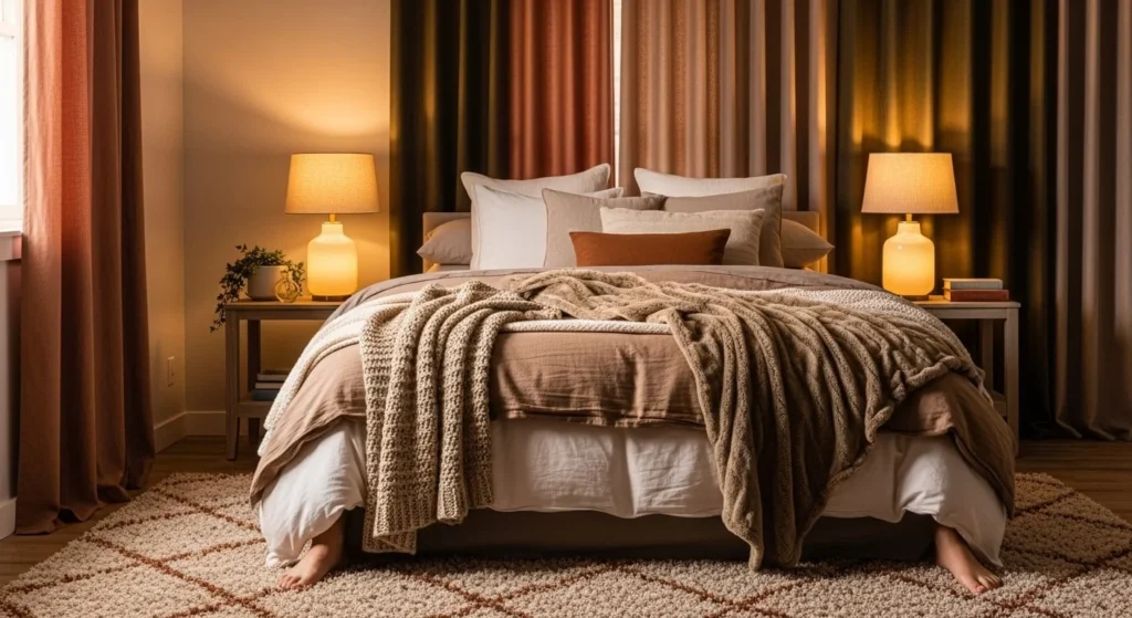 15 Cozy Bedroom Ideas with Warm Lighting and Textures 2 Cozy Bedroom Ideas with Warm Lighting and Textures-min