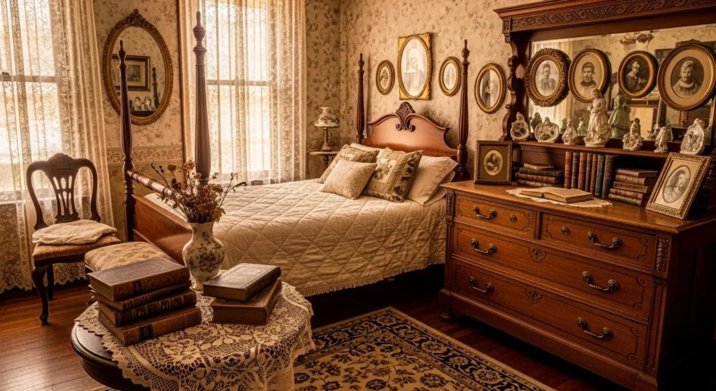 10 Vintage Bedroom-Ideas for a Nostalgic Touch 9 Decor Accents-min