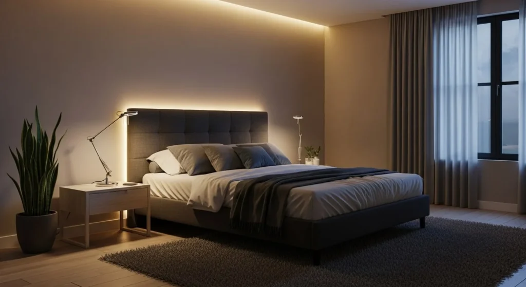 15 Cozy Bedroom Ideas with Warm Lighting and Textures 16 Dimmable Lighting-min