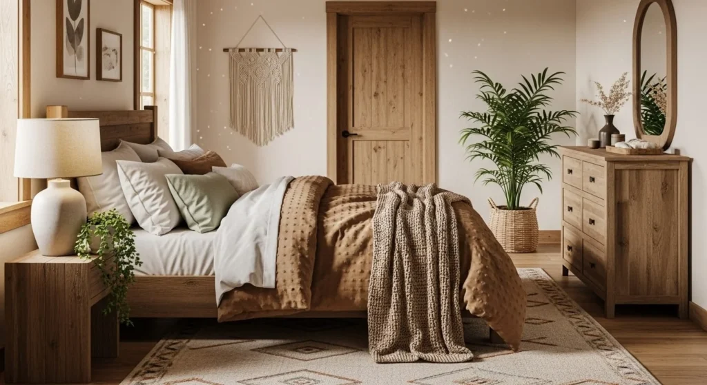 15 Rustic Bedroom Ideas with Natural Charm 5 Earth-Toned Color Palette-min