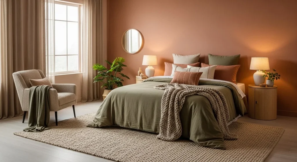 15 Cozy Bedroom Ideas with Warm Lighting and Textures 11 Earthy Color Palette-min