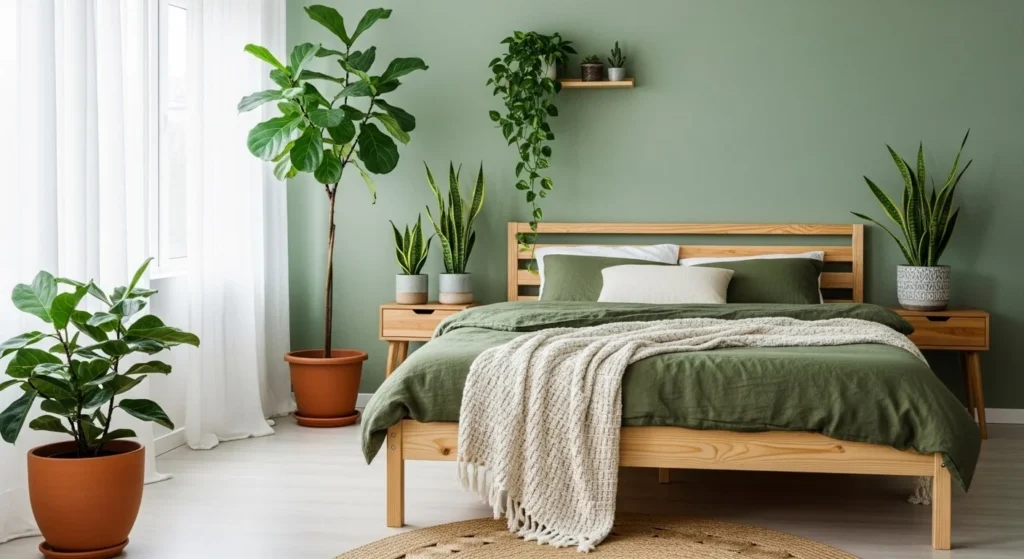 9 Bedroom Color Scheme Ideas for Stylish and Calm Living Spaces 5 Earthy Greens for a Nature-Inspired Retreat-min