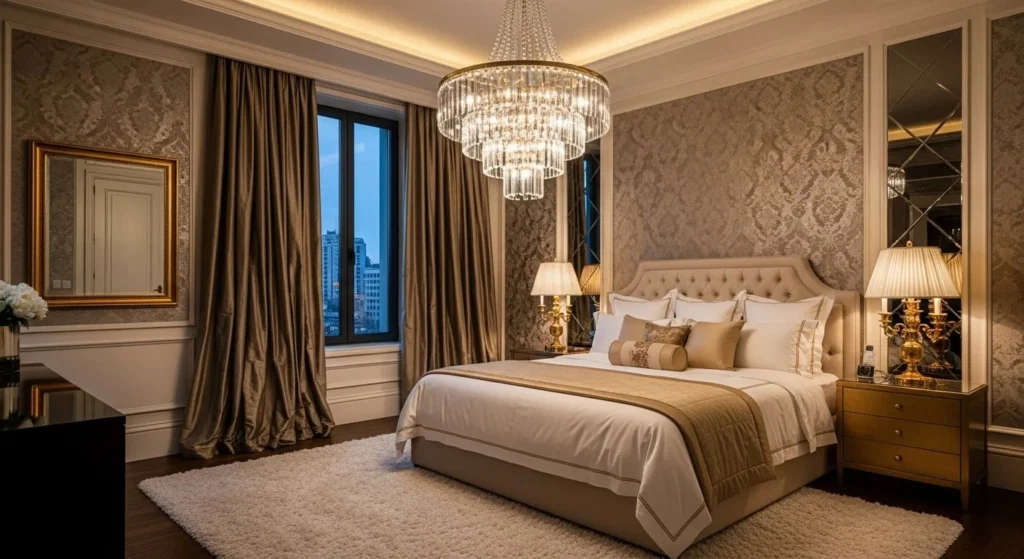 14 Luxury Bedroom Ideas for a Hotel-Inspired Escape 6 Elegant Lighting-min