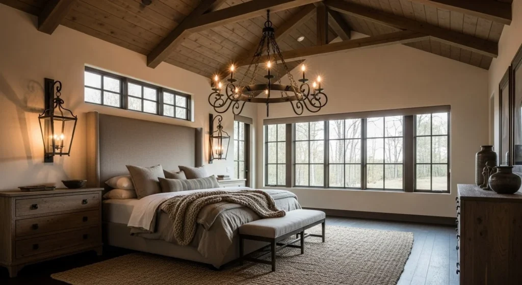 10 Modern Farmhouse Bedroom Ideas for Rustic Charm 9 Farmhouse Lighting-min