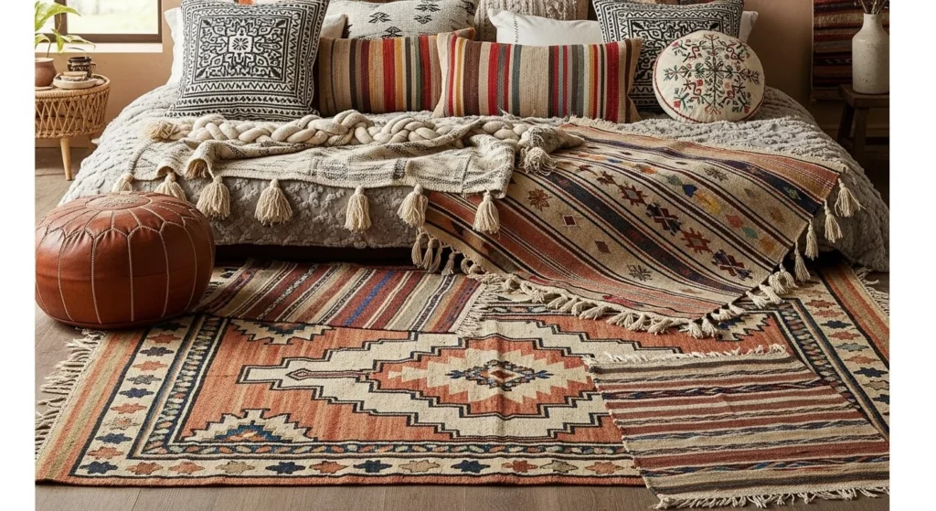 12 Boho Bedroom Ideas to Create a Relaxed Vibe 7 Global Patterns-min