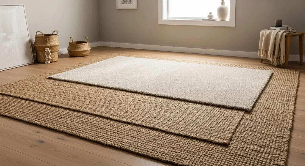 15 Neutral Bedroom Ideas That Feel Elegant and Timeless 12 Layered Rugs-min