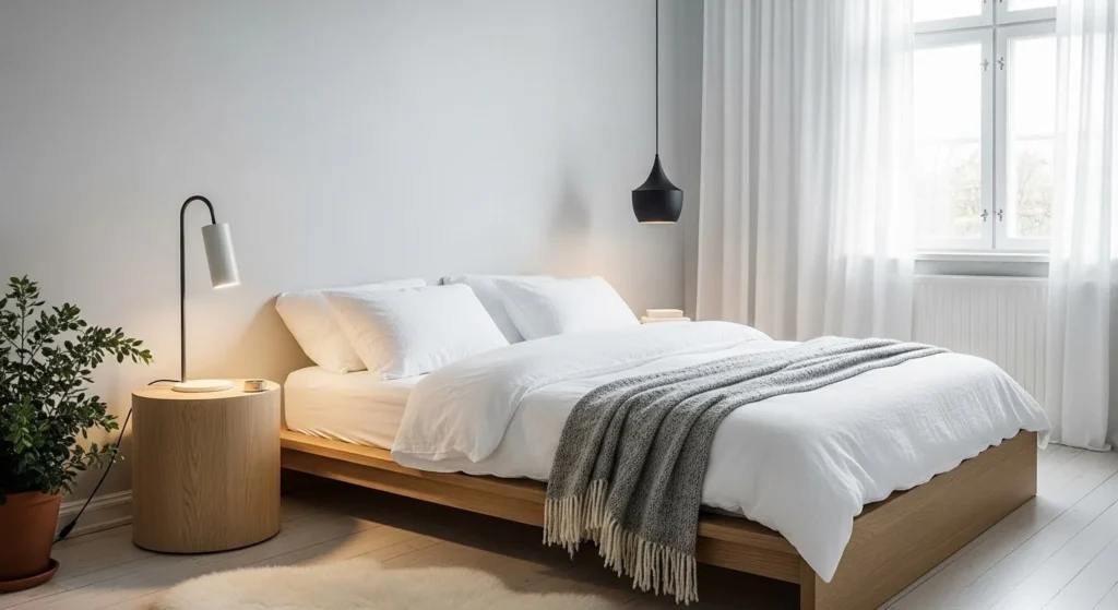 12 Scandinavian Bedroom Ideas with Cozy Minimalism 9 Lighting-min