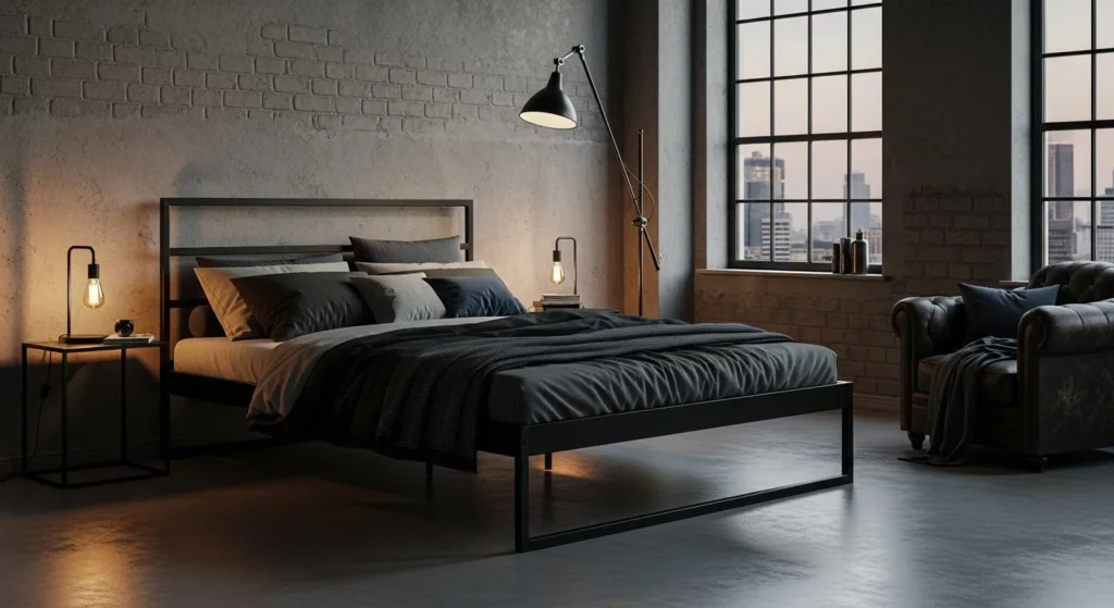 10 Industrial Bedroom Ideas with Urban Edge 5 Metal Bed Frames-min