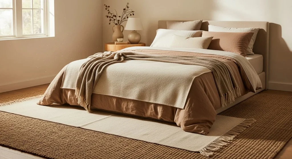 16 Organic Modern Bedroom Inspiration Ideas for a Stylish and Natural Space 10 Natural Fiber Rugs-min