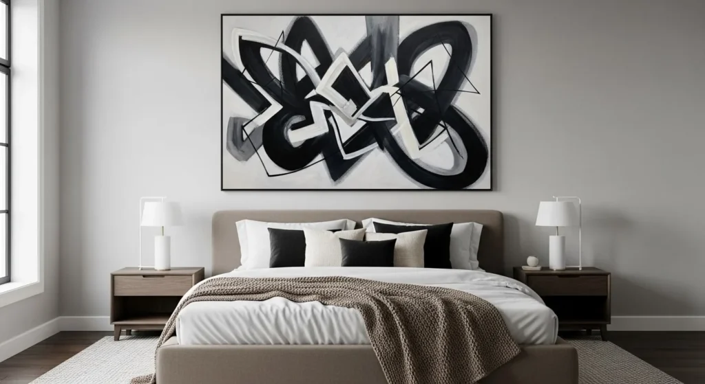 15 Neutral Bedroom Ideas That Feel Elegant and Timeless 14 Neutral Artwork-min
