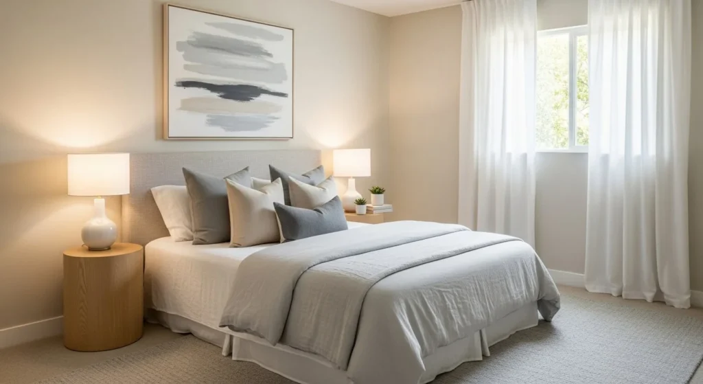 12 Guest Bedroom Ideas to Create a Warm Welcome 3 Neutral Color Palette-min
