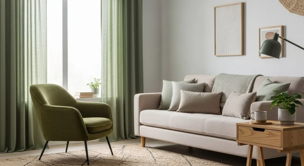 15 Earth Tone Ideas to Create a Timeless, Cozy Space 8 Olive and Sage Greens-min