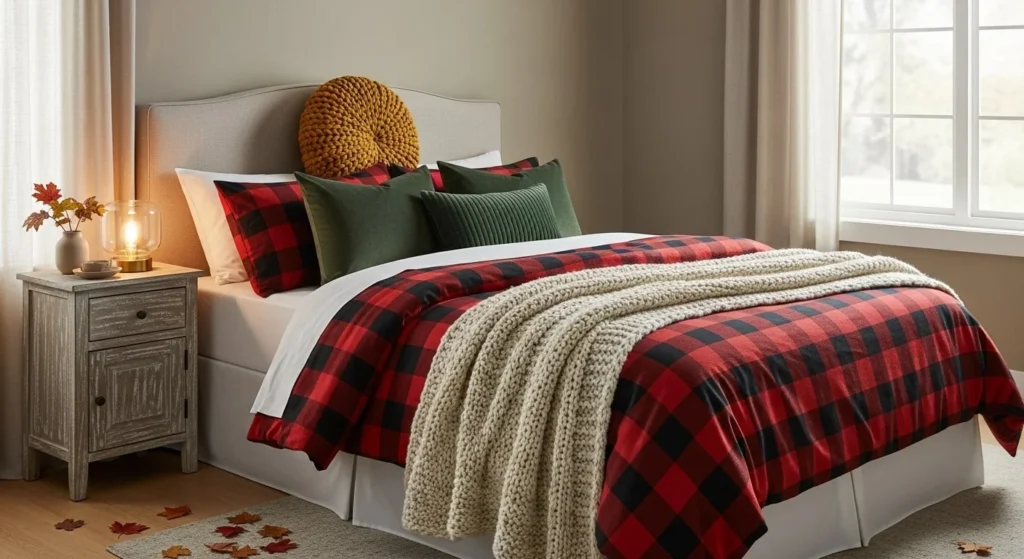 10 Fall Bedroom Decor Ideas to Transform Your Space for the Season 12 Personalize with Textiles & Patterns-min