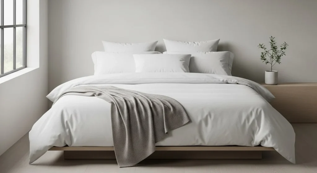 10 Minimalist Bedroom Ideas for a Clean and Calm Retreat 7 Simple Bedding-min