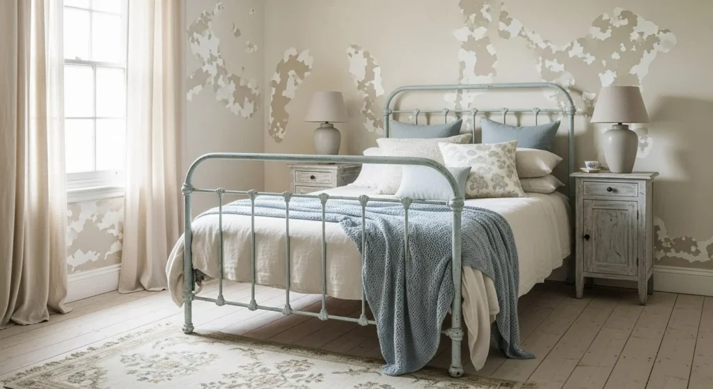 10 Vintage Bedroom-Ideas for a Nostalgic Touch 4 Soft Colors-min