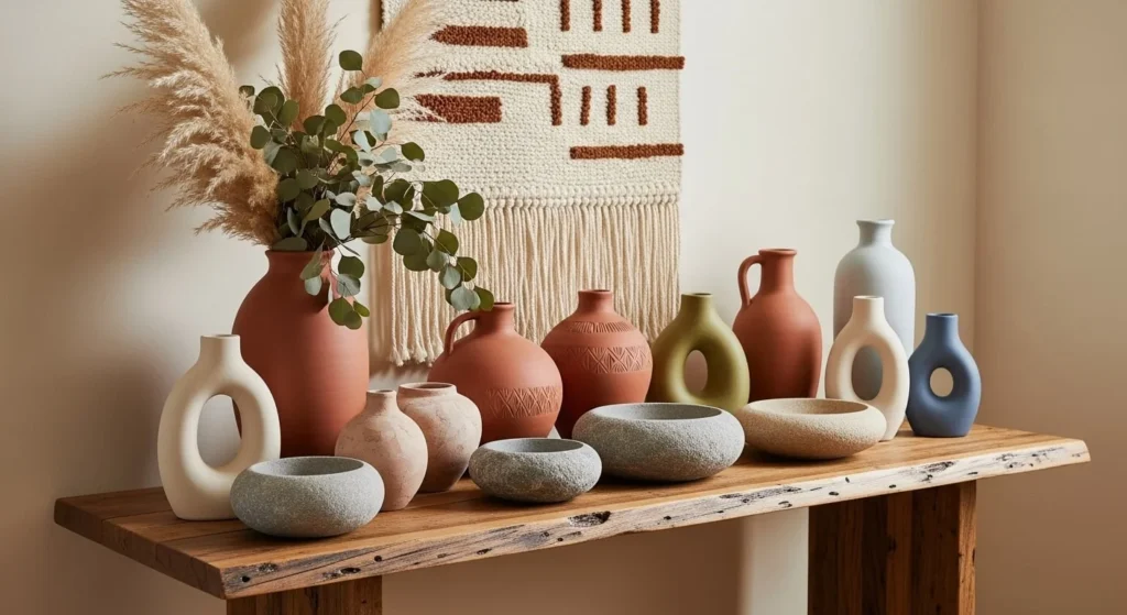15 Earth Tone Ideas to Create a Timeless, Cozy Space 7 Stone and Clay Decor-min