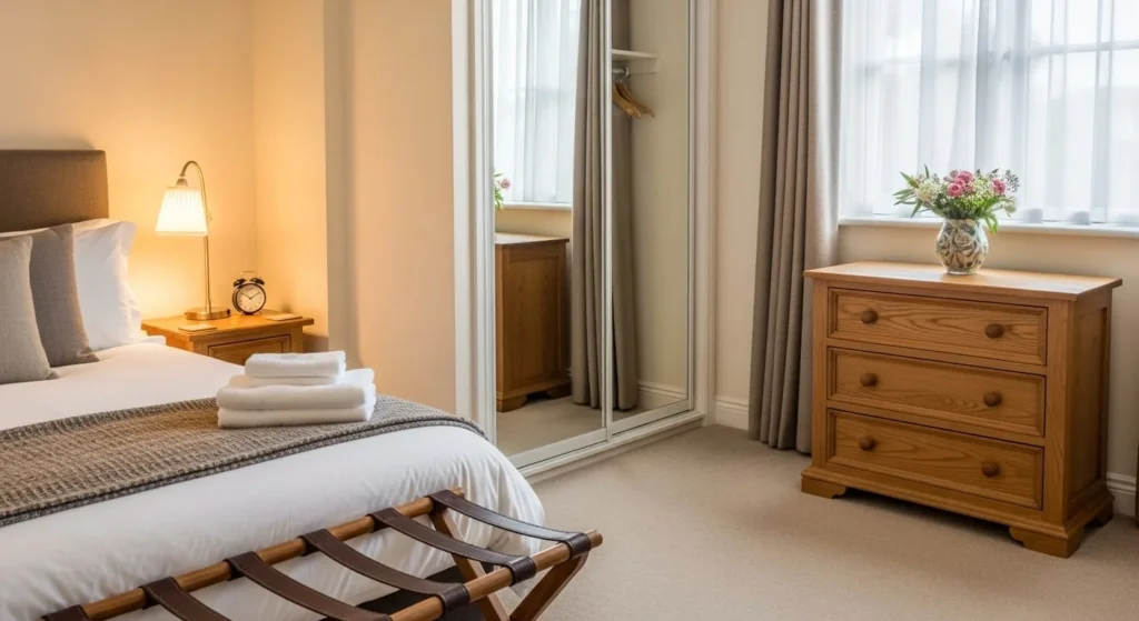 12 Guest Bedroom Ideas to Create a Warm Welcome 7 Storage Space-min