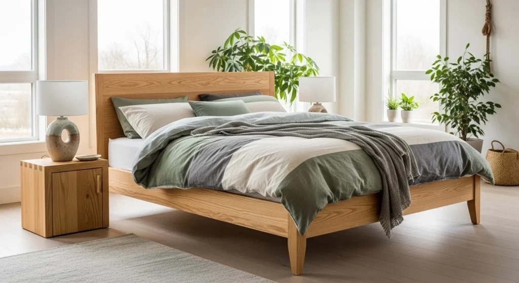 16 Organic Modern Bedroom Inspiration Ideas for a Stylish and Natural Space 7 Sustainable Materials-min