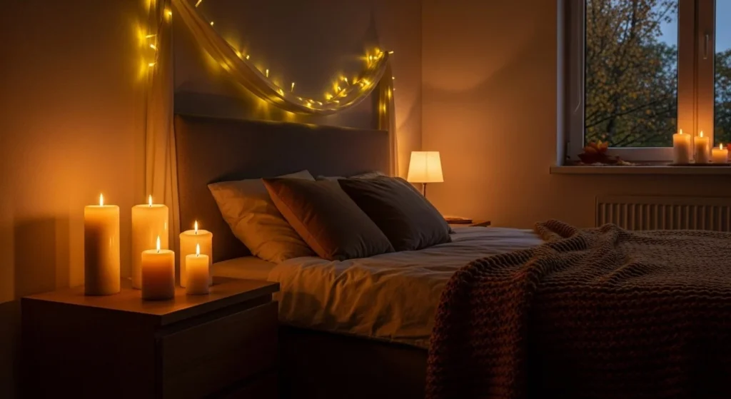 10 Fall Bedroom Decor Ideas to Transform Your Space for the Season 5 Switch to Cozy, Ambient Lighting-min