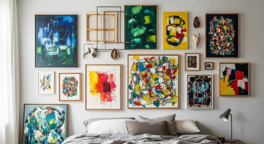 15 Colorful Bedroom Ideas to Brighten Your Space 9 Wall Art-min