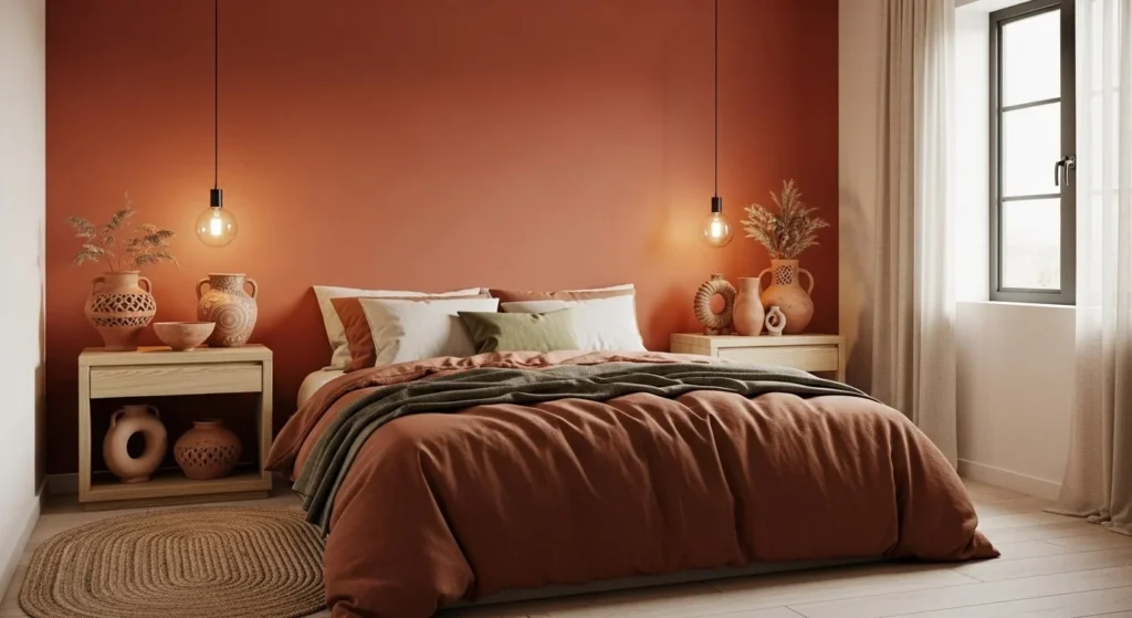 9 Bedroom Color Scheme Ideas for Stylish and Calm Living Spaces 7 Warm Terracotta and Clay Hues-min