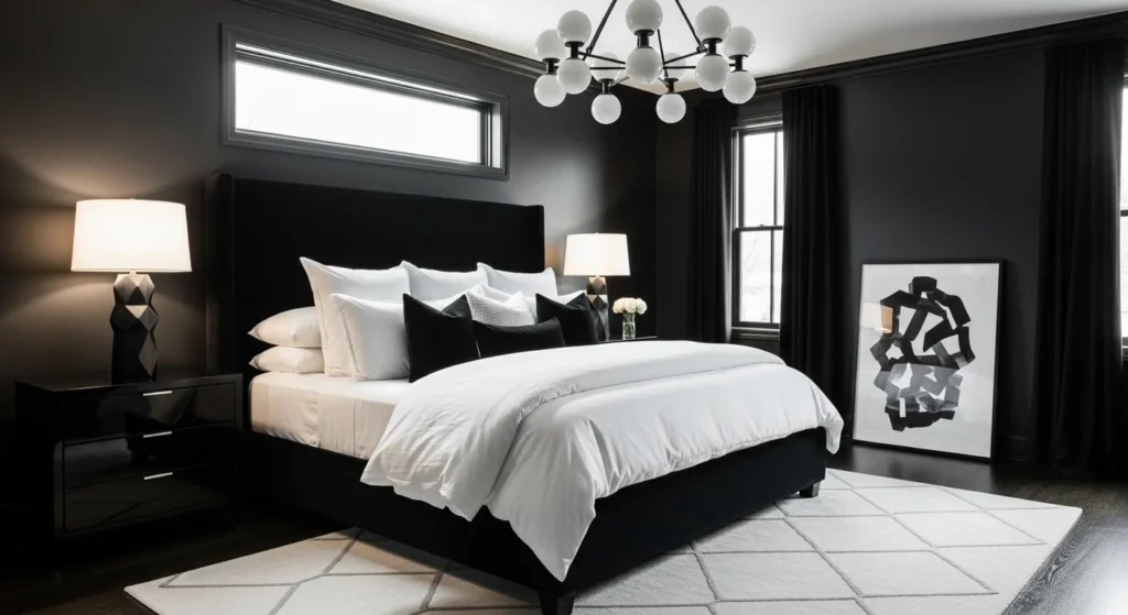 10 Black and White Bedroom Ideas for Modern Elegance 13 10 Black and White Bedroom Ideas-min