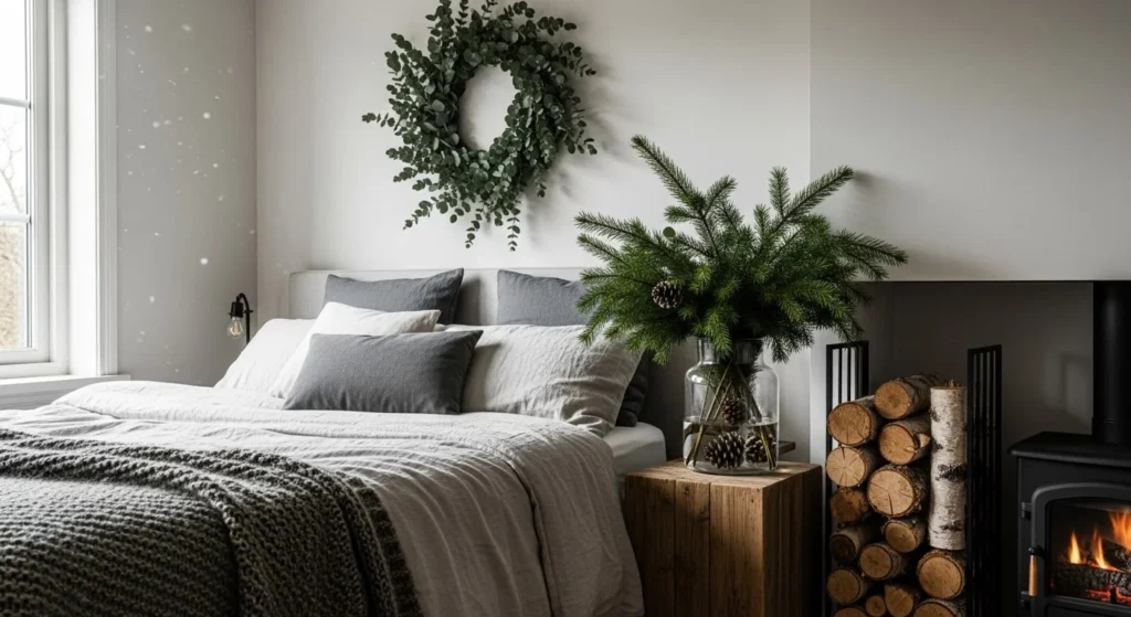 12 Winter Bedroom Ideas for a Warm and Cozy Retreat 9 Add Natural Winter Elements-min