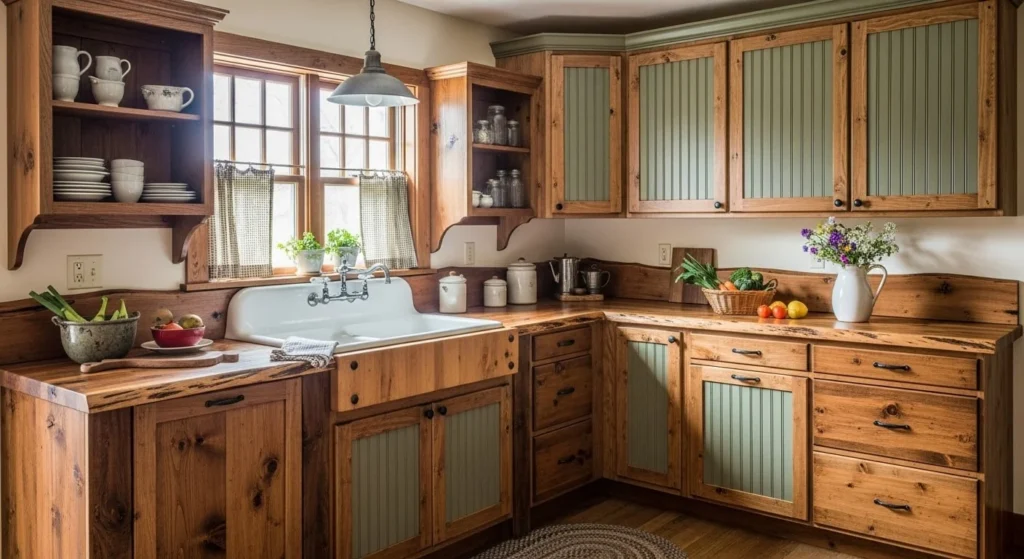 7 Kitchen Cabinet Makeover Ideas to Refresh Your Space 8 Add Texture with Wood or Beadboard Panels-min