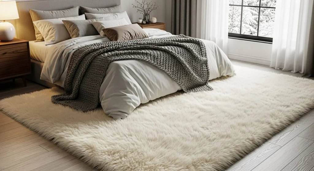 12 Winter Bedroom Ideas for a Warm and Cozy Retreat 5 Add a Cozy Rug-min
