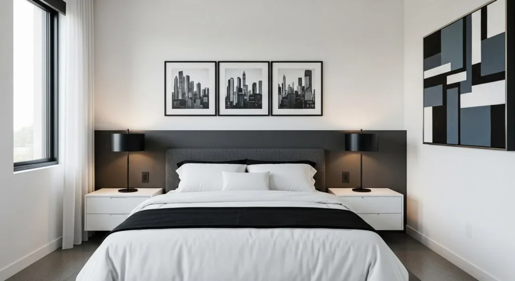 10 Black and White Bedroom Ideas for Modern Elegance 7 Black and White Artwork-min