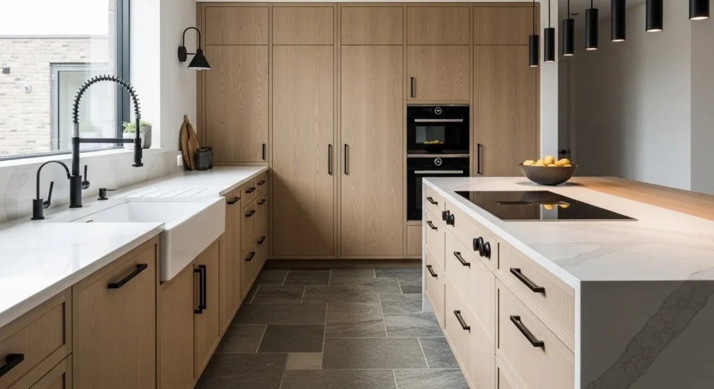 13 Earthy Kitchen Ideas to Transform Your Space with Natural Elements 11 Blend Modern and Rustic Elements-min
