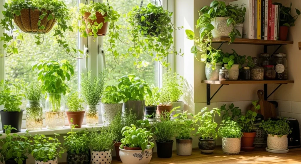 13 Earthy Kitchen Ideas to Transform Your Space with Natural Elements 7 Bring the Outdoors In with Plants-min