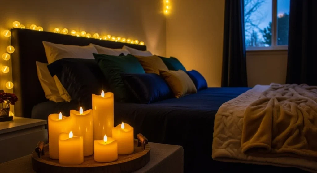 15 Holiday Bedroom Decor Ideas to Create Festive Cheer 13 Candlelit Romantic Retreat-min