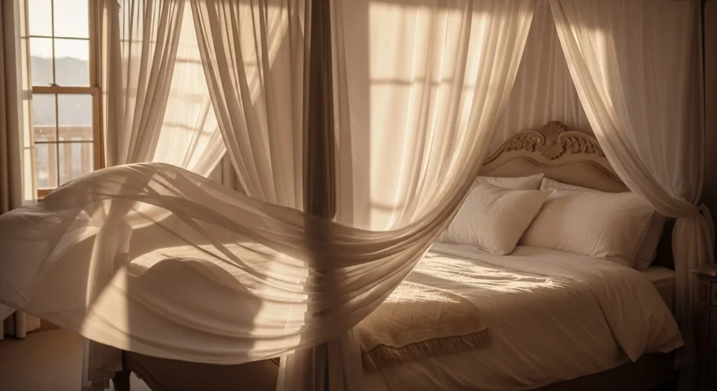 10 Valentine Day Bedroom Ideas for a Romantic Touch 10 Canopy or Sheer Draping-min