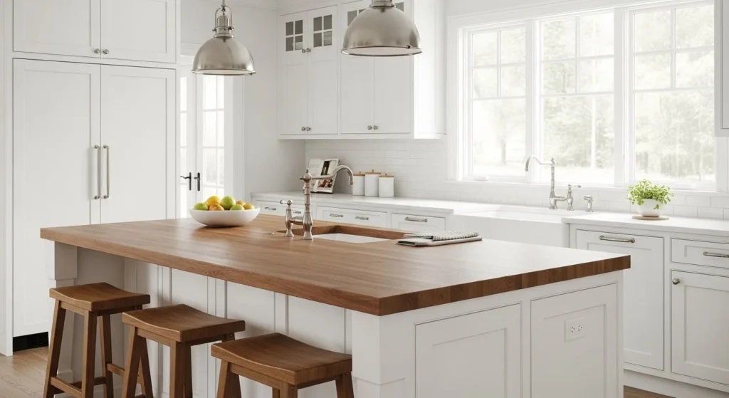 15 Modern Farmhouse Kitchens Ideas to Elevate Your Home Design 9 Choose Natural Wood Accents-min