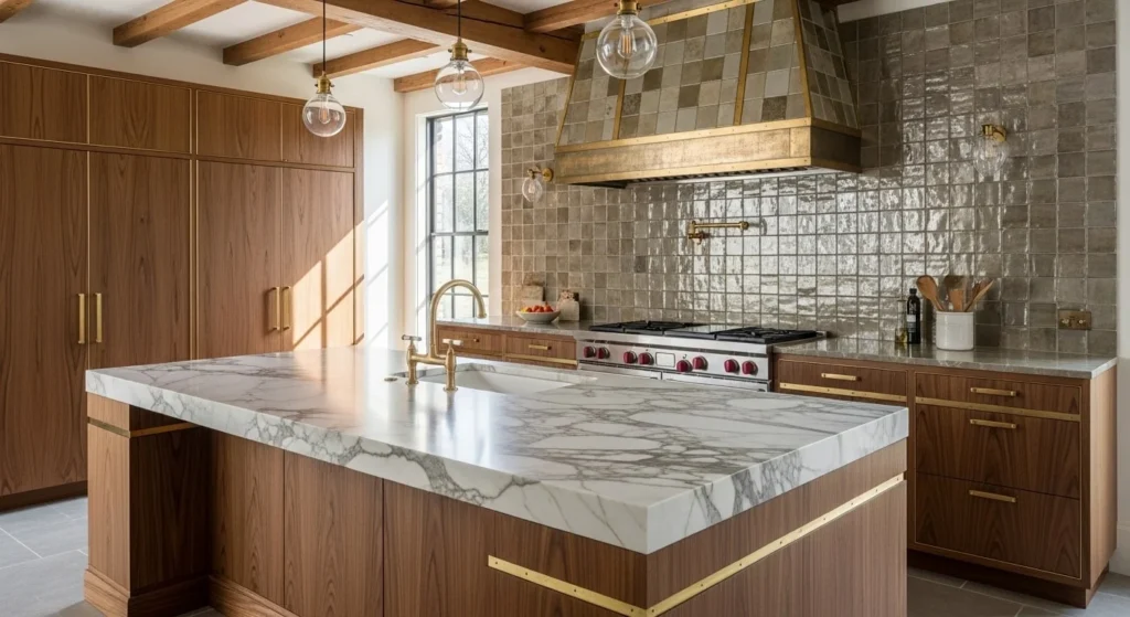 10 Eclectic Kitchen Ideas to Transform Your Space 9 Combine Textures and Materials-min