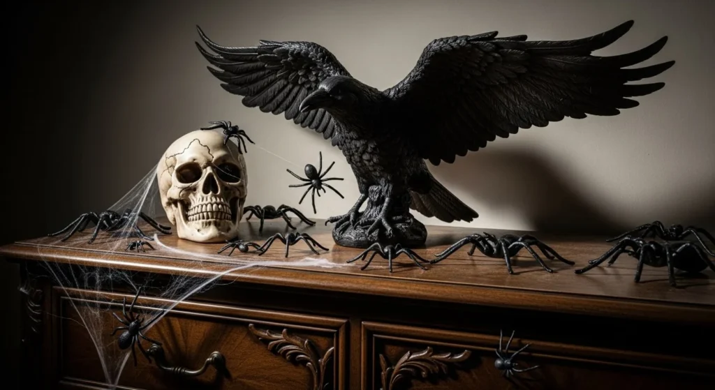 10 Halloween Bedroom Decor Ideas for a Spooky Twist 9 Creepy Crawlies and Skulls-min