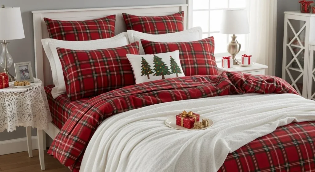12 Christmas Bedroom Ideas to Bring Holiday Magic 3 Festive Christmas Bedding-min