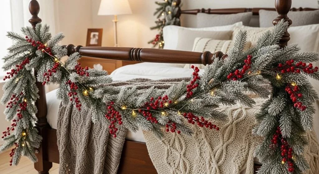 12 Christmas Bedroom Ideas to Bring Holiday Magic 7 Festive Garland & Greenery-min