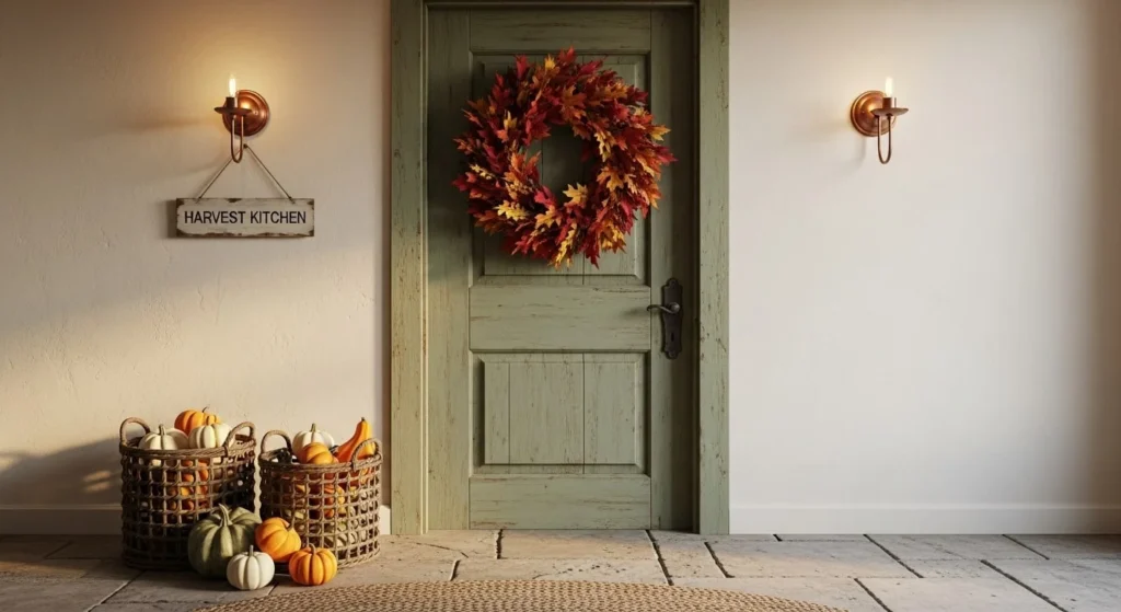 20 Fall Kitchen Decor Ideas to Refresh Your Space This Season 22 Hang Wreaths or Seasonal Accents-min