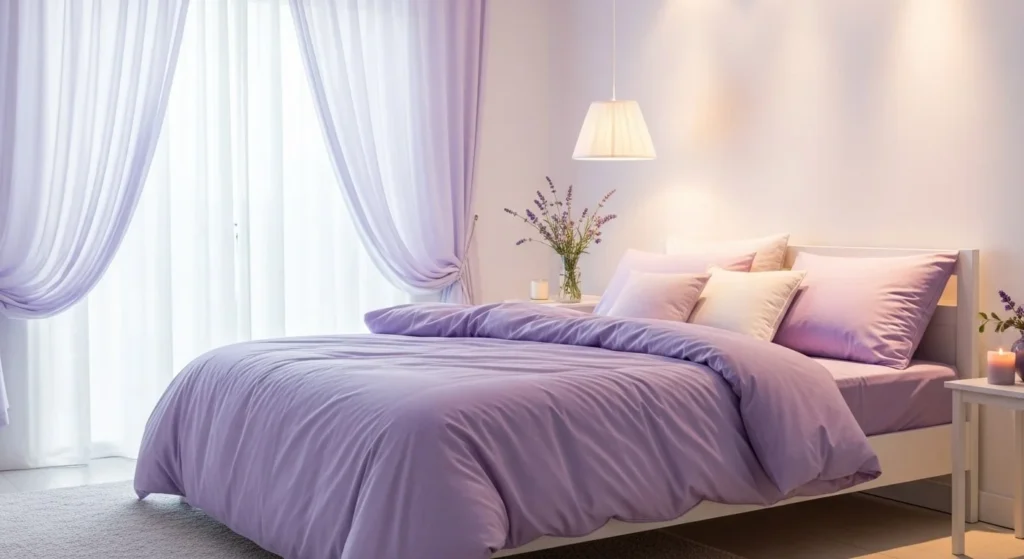 15 Pastel Bedroom Ideas for a Soft and Calming Look 5 Lavender Serenity-min