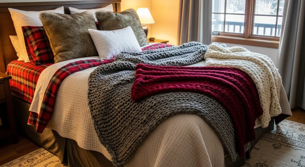 12 Winter Bedroom Ideas for a Warm and Cozy Retreat 3 Layer Plush Bedding-min
