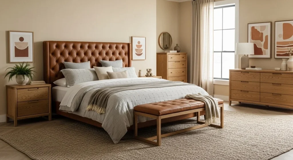 12 Earth Tone Bedroom Ideas for a Timeless, Cozy Space 9 Leather Accents-min