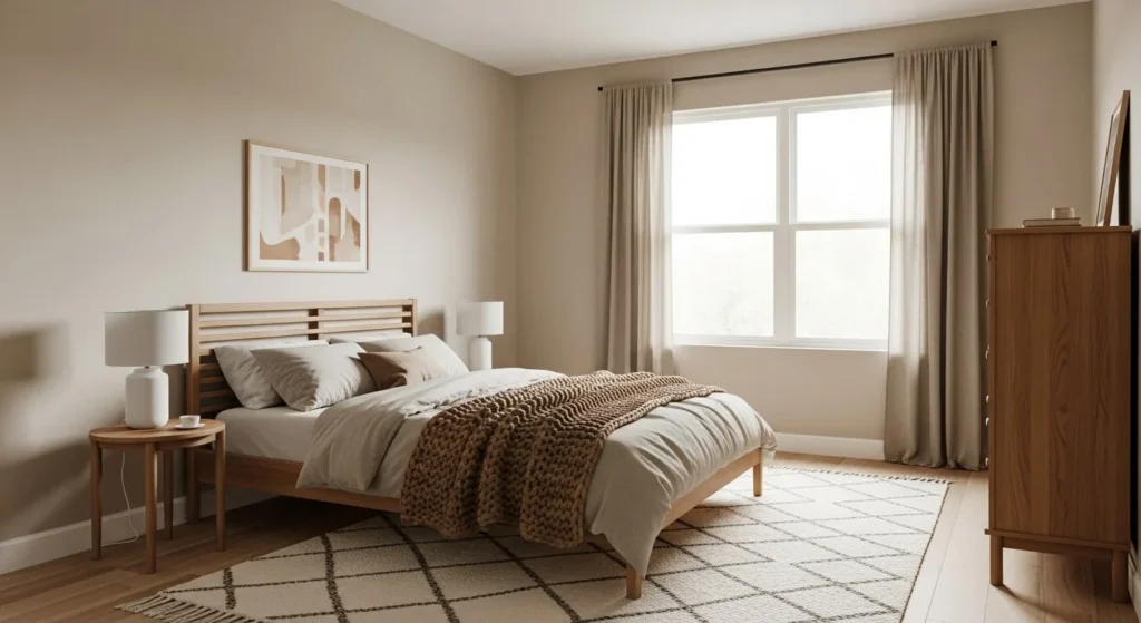 12 Earth Tone Bedroom Ideas for a Timeless, Cozy Space 14 Minimalist Approach-min